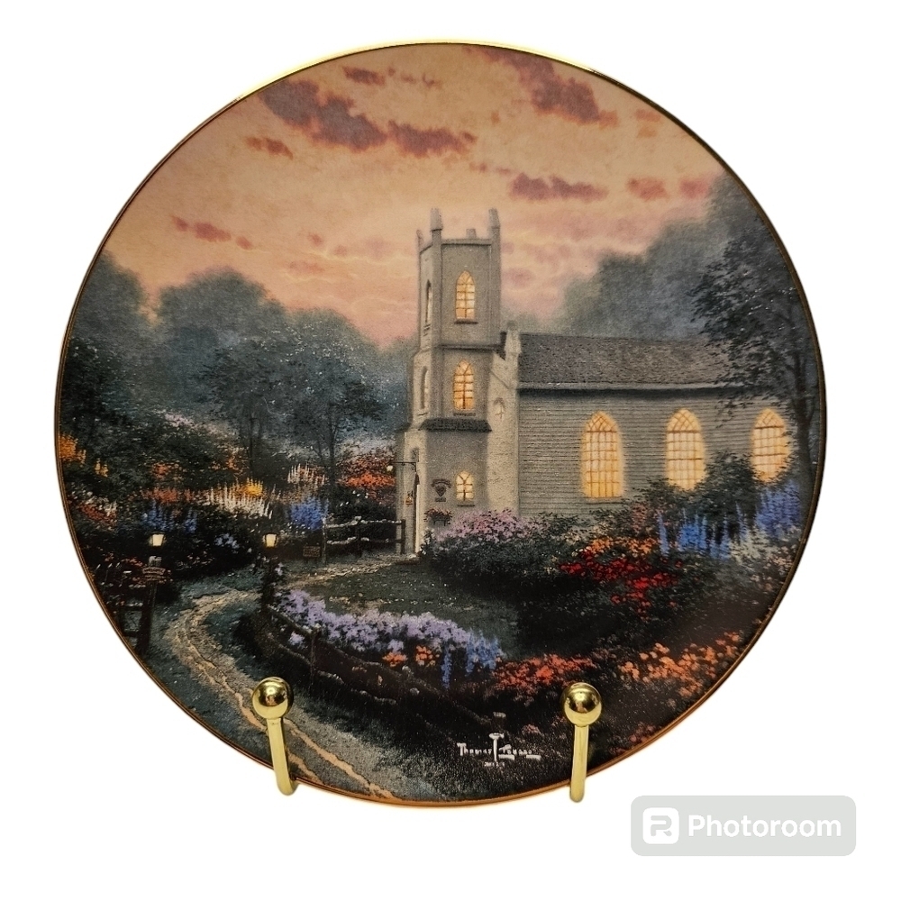 Thomas Kinkade Blossom Hill Church Collector Plate Thomashire Series